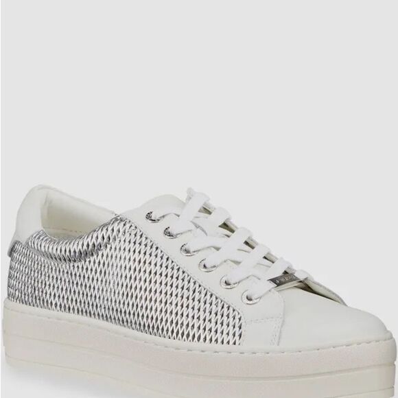 J/Slides Hilton Laser Metallic Low Cut Leather Sneakers Size 7 1/2 - Picture 2 of 10